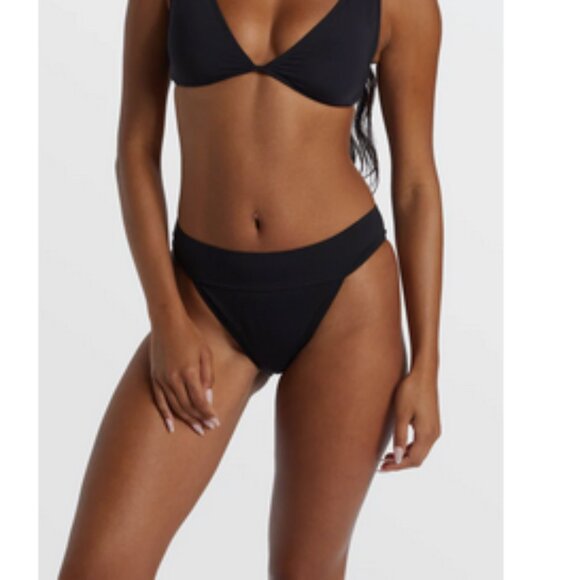 BILLABONG Women's Sol Searcher Aruba Bikini Bottoms Size XL/14 In  Black Pebble - Picture 1 of 7
